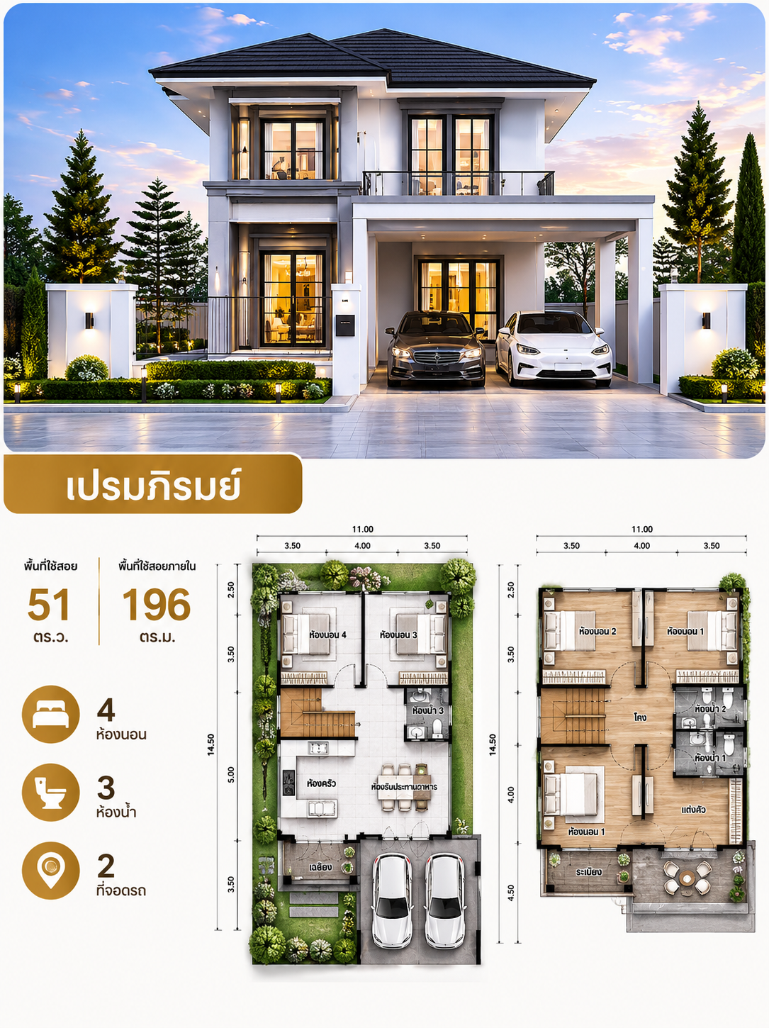 แปลนบ้าน เปรมภิรมย์